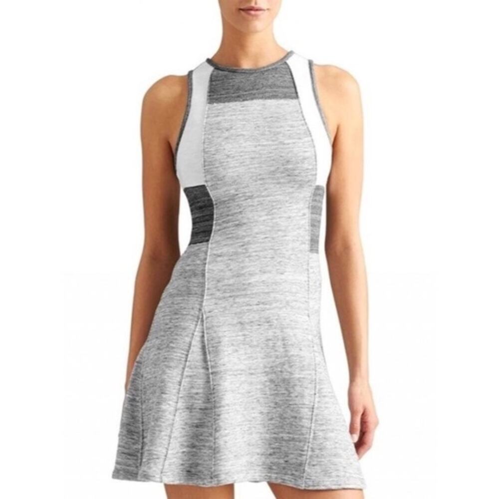 Athleta Derek Lam Downtown French Terry Mini Dress Gray Colorblock Womens XS